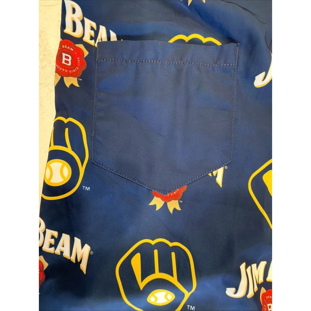 Milwaukee Brewers Jim Beam BSA/MLB 22 Drink Smart Overalls Bibs Size Medium EUC - Picture 6 of 10